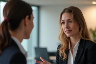 Career consultant speaking with a client