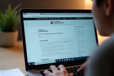Person looking at job listings on a laptop